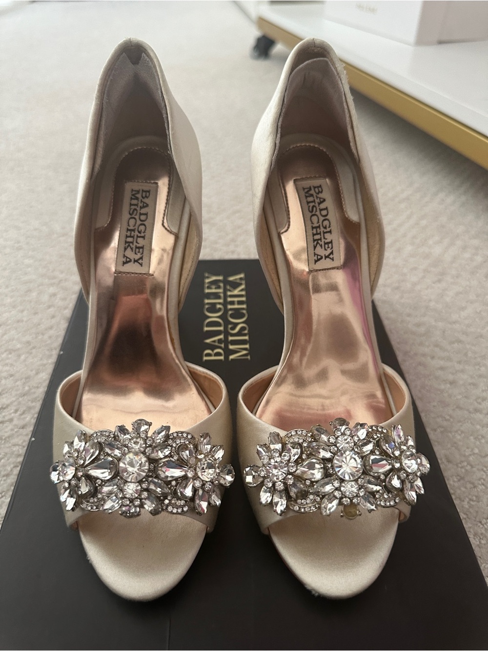 Badgley Mischka Giana Peep Toe Pumps Heels Women’s size 5.5